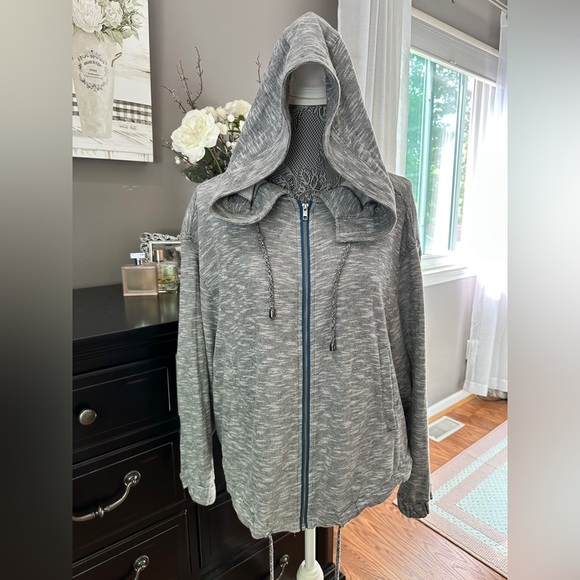 Free People Gray Zip Hoodie Size L - Picture 14 of 15